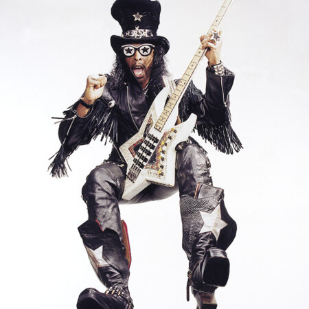 Künstlerisches Portrait „Bootsy Collins“ von Berry Behrendt aus dem Jahr 2002 – limitierte Edition auf Alu Dibond