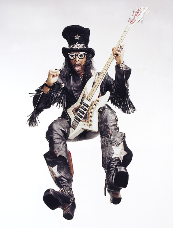 Künstlerisches Portrait „Bootsy Collins“ von Berry Behrendt aus dem Jahr 2002 – limitierte Edition auf Alu Dibond