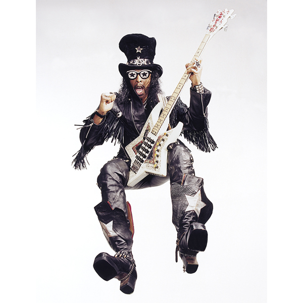 Künstlerisches Portrait „Bootsy Collins“ von Berry Behrendt aus dem Jahr 2002 – limitierte Edition auf Alu Dibond