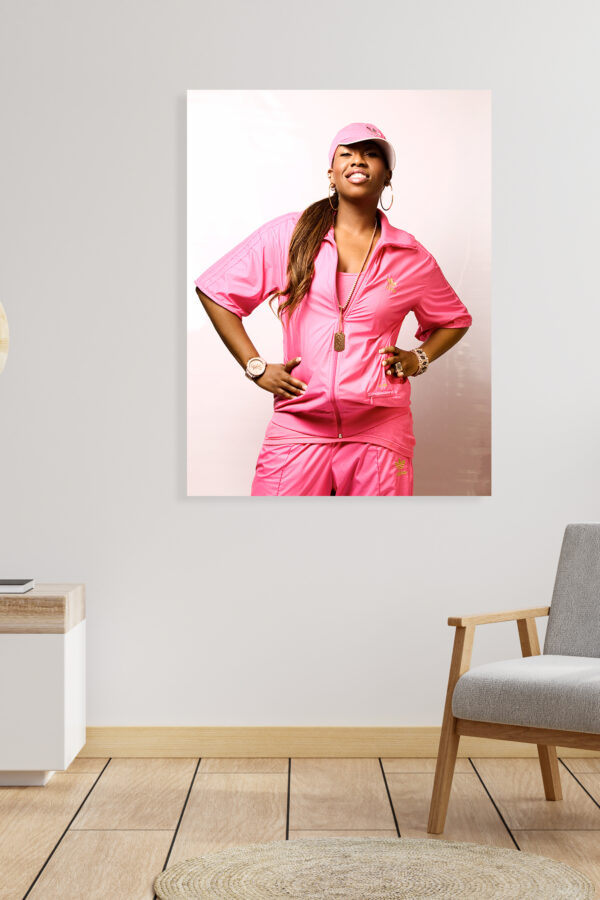 Künstlerisches Portrait „Missy Elliott“ von Berry Behrendt aus dem Jahr 2003 – limitierter Kunstdruck auf Alu Dibond